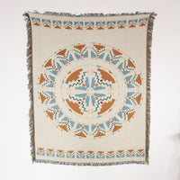 HKM-836435 Boho Fringe Sofa Cover Blanket - Cotton Nitrile Blend, 130x150 cm
