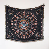HKM-836435 Boho Fringe Sofa Cover Blanket - Cotton Nitrile Blend, 130x150 cm