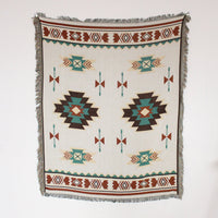 HKM-836435 Boho Fringe Sofa Cover Blanket - Cotton Nitrile Blend, 130x150 cm