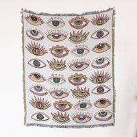HKM-836435 Boho Fringe Sofa Cover Blanket - Cotton Nitrile Blend, 130x150 cm