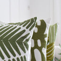 HKM-836499 Green Leaf Embroidery Cotton Sofa Pillowcase - 45x45cm