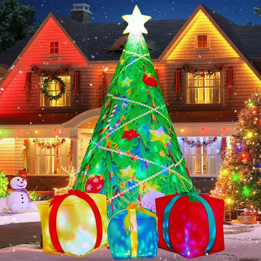 KTX-836563 7 FT Inflatable Christmas Tree with LED Lights for Outdoor Holiday Decoration