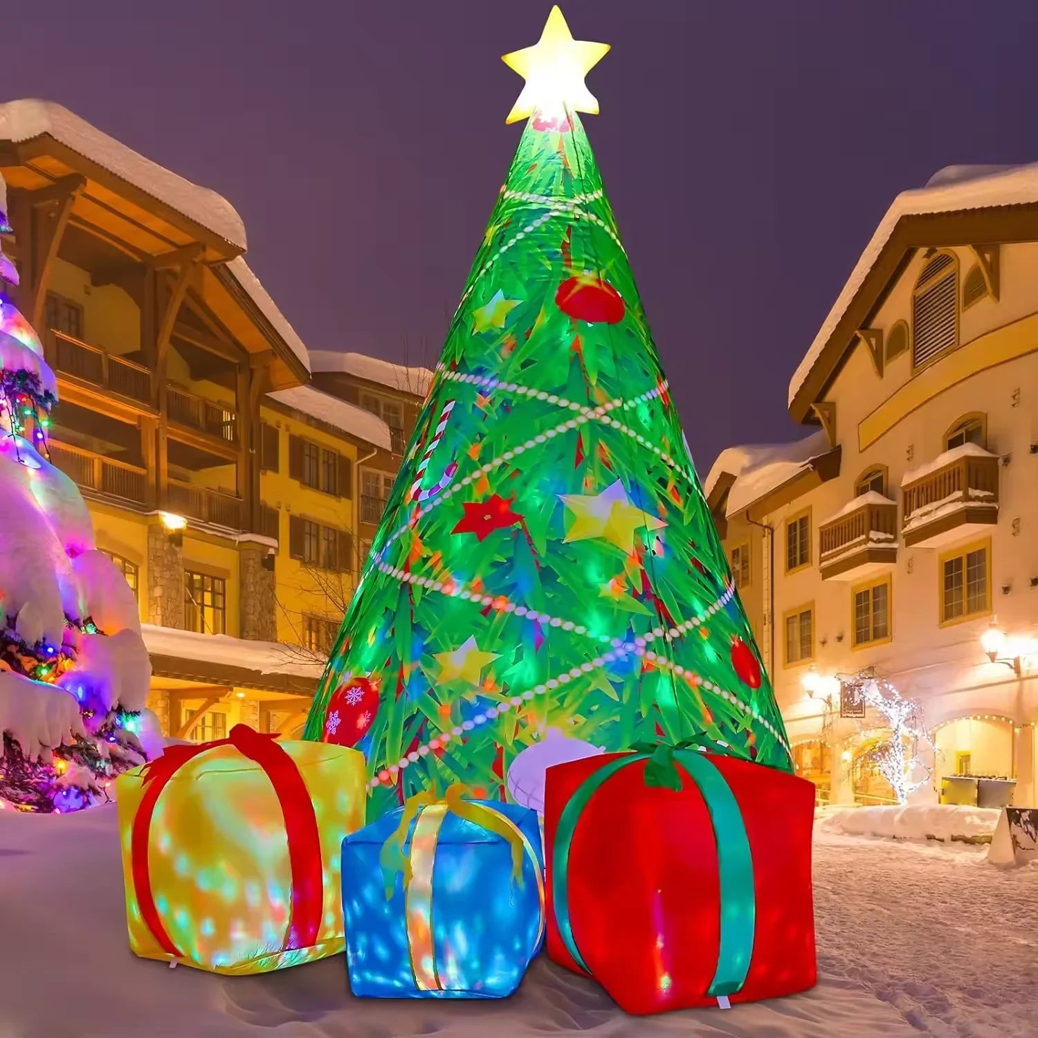 KTX-836563 7 FT Inflatable Christmas Tree with LED Lights for Outdoor Holiday Decoration