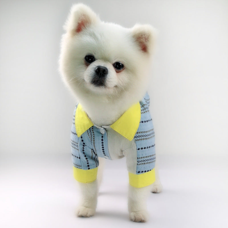 HKM-836563 Cotton Leisure Pet Shirt in Blue - Various Sizes Available