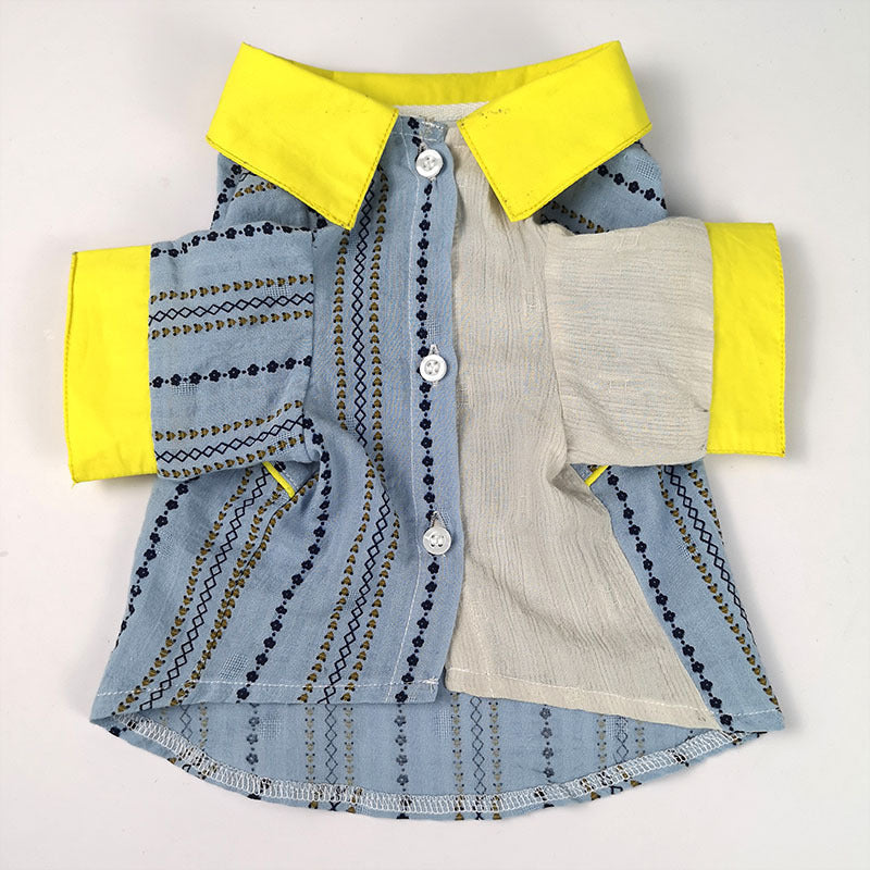 HKM-836563 Cotton Leisure Pet Shirt in Blue - Various Sizes Available
