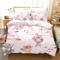 HKM-836947 Cartoon Series Three-Piece Bedding Set with Quilt Cover and Pillowcase, Multiple Sizes Available