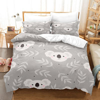 HKM-836947 Cartoon Series Three-Piece Bedding Set with Quilt Cover and Pillowcase, Multiple Sizes Available