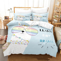 HKM-836947 Cartoon Series Three-Piece Bedding Set with Quilt Cover and Pillowcase, Multiple Sizes Available