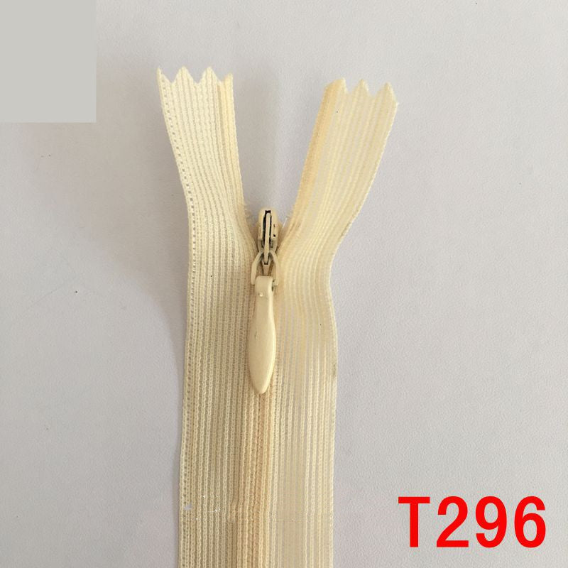 HKM-836947 Nylon Coil Invisible Zipper - 60cm Length, Pack of 10 in White, Red, and Blue
