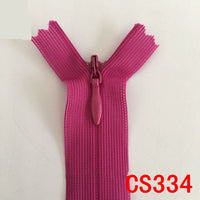 HKM-836947 Nylon Coil Invisible Zipper - 60cm Length, Pack of 10 in White, Red, and Blue