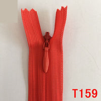 HKM-836947 Nylon Coil Invisible Zipper - 60cm Length, Pack of 10 in White, Red, and Blue