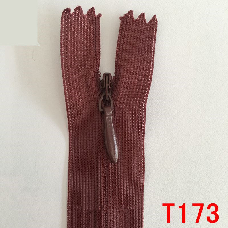HKM-836947 Nylon Coil Invisible Zipper - 60cm Length, Pack of 10 in White, Red, and Blue
