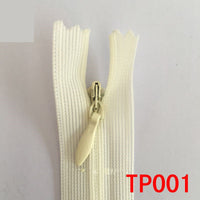 HKM-836947 Nylon Coil Invisible Zipper - 60cm Length, Pack of 10 in White, Red, and Blue