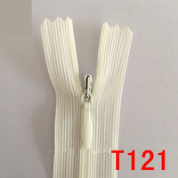 HKM-836947 Nylon Coil Invisible Zipper - 60cm Length, Pack of 10 in White, Red, and Blue