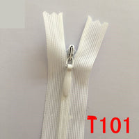 HKM-836947 Nylon Coil Invisible Zipper - 60cm Length, Pack of 10 in White, Red, and Blue