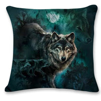 HKM-837011 Simple Black Linen Pillowcase with Digital Print Design - 45x45cm