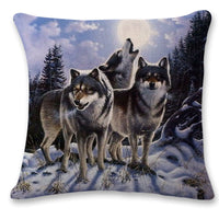 HKM-837011 Simple Black Linen Pillowcase with Digital Print Design - 45x45cm