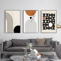 HKM-837203 Morandi Abstract Three-Piece Wall Art Set in Modern Minimalist Style