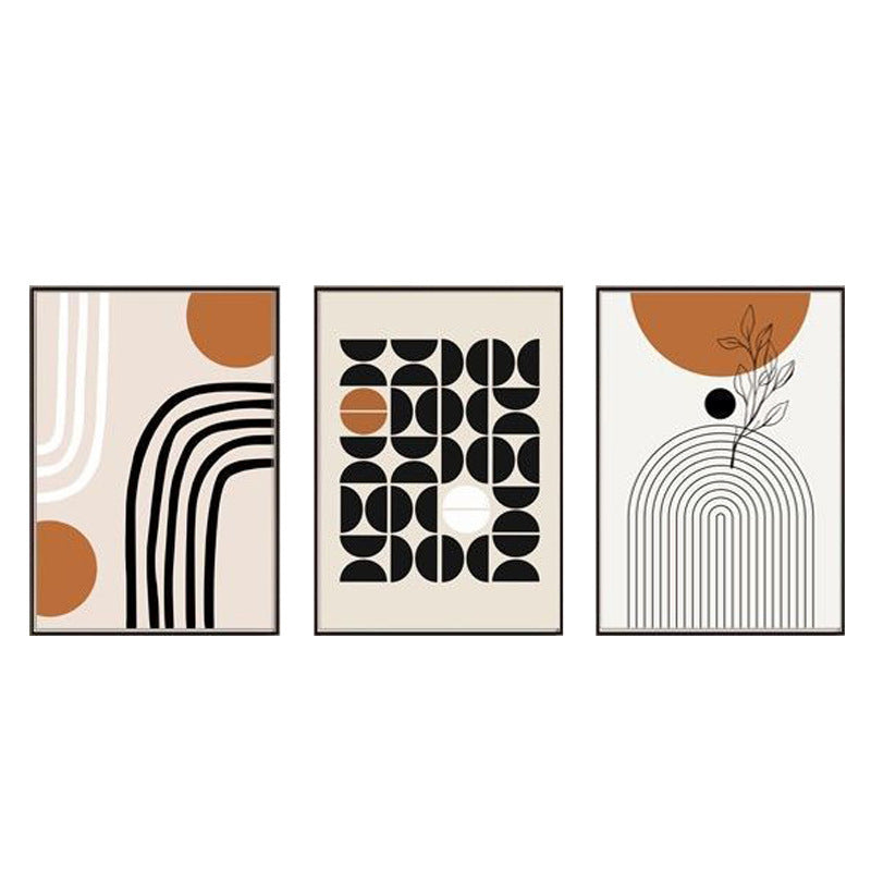 HKM-837203 Morandi Abstract Three-Piece Wall Art Set in Modern Minimalist Style