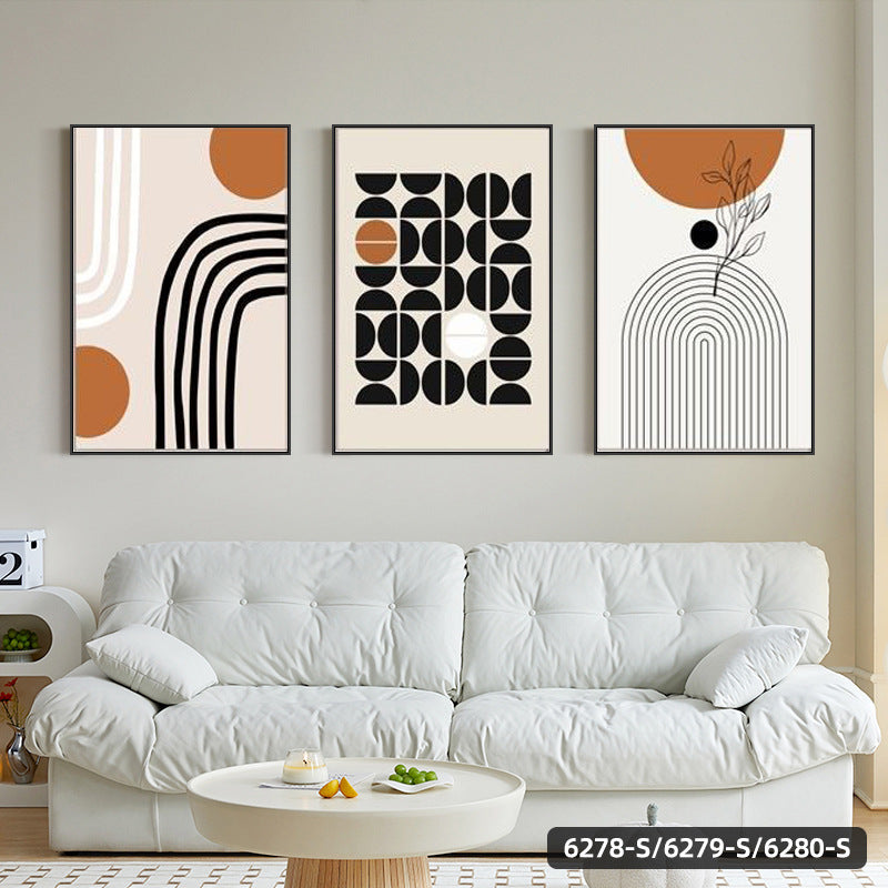 HKM-837203 Morandi Abstract Three-Piece Wall Art Set in Modern Minimalist Style