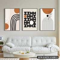 HKM-837203 Morandi Abstract Three-Piece Wall Art Set in Modern Minimalist Style