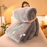 HKM-837267 Double-Sided Winter Lamb Fleece Quilt - Thick Polyester Fiber for Warmth and Comfort in Various Sizes