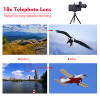 HKM-837331 18X Telephoto Lens for Mobile Phones with Adjustable Zoom and Flexible Tripod Adapter
