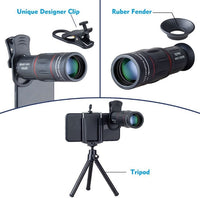 HKM-837331 18X Telephoto Lens for Mobile Phones with Adjustable Zoom and Flexible Tripod Adapter