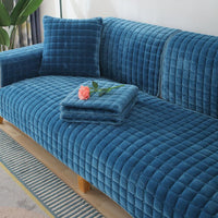 HKM-837331 Solid Color Plush Sofa Cushion - Modern Non-Slip Design in Various Sizes and Shades