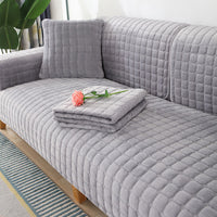 HKM-837331 Solid Color Plush Sofa Cushion - Modern Non-Slip Design in Various Sizes and Shades