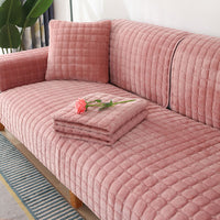 HKM-837331 Solid Color Plush Sofa Cushion - Modern Non-Slip Design in Various Sizes and Shades