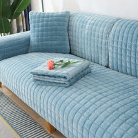 HKM-837331 Solid Color Plush Sofa Cushion - Modern Non-Slip Design in Various Sizes and Shades