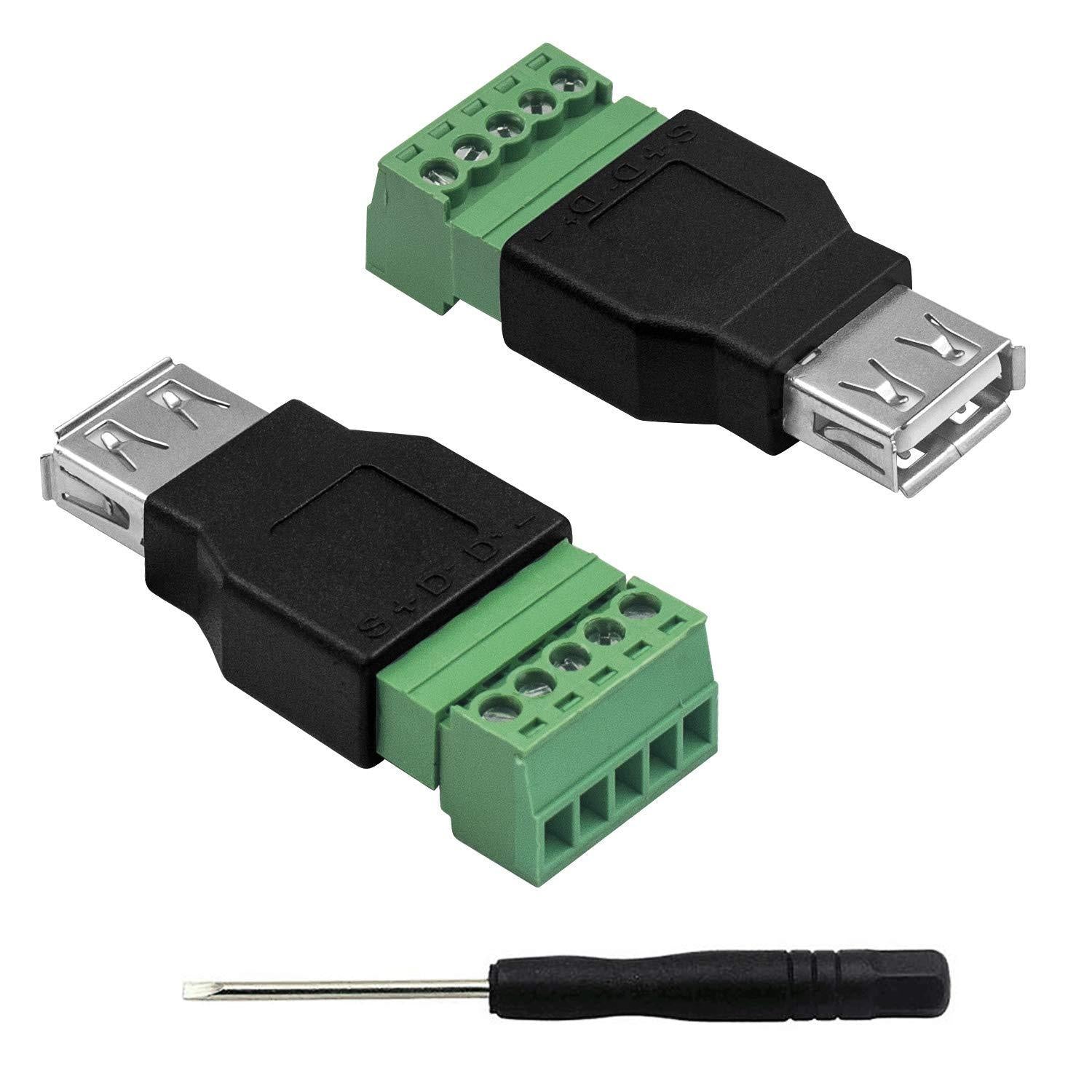 HKM-837459 Solderless USB2.0 Male Female Plug Connector for Easy PCB Wiring