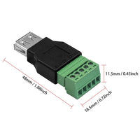 HKM-837459 Solderless USB2.0 Male Female Plug Connector for Easy PCB Wiring