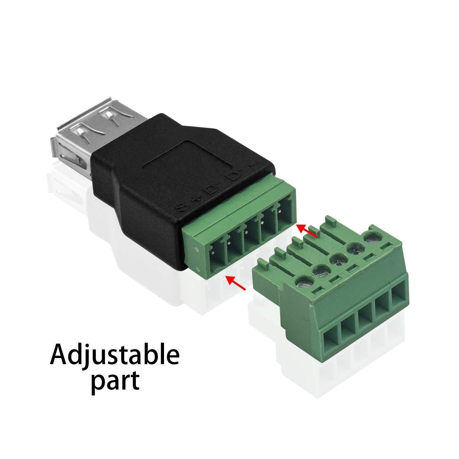 HKM-837459 Solderless USB2.0 Male Female Plug Connector for Easy PCB Wiring