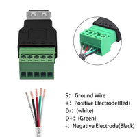 HKM-837459 Solderless USB2.0 Male Female Plug Connector for Easy PCB Wiring