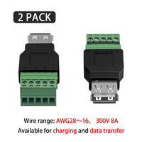 HKM-837459 Solderless USB2.0 Male Female Plug Connector for Easy PCB Wiring