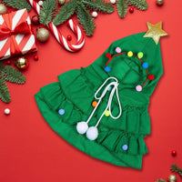 HKM-837523 Christmas Tree Costume for Cats and Kittens with Star Ornament - Available in Multiple Sizes