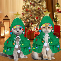 HKM-837523 Christmas Tree Costume for Cats and Kittens with Star Ornament - Available in Multiple Sizes