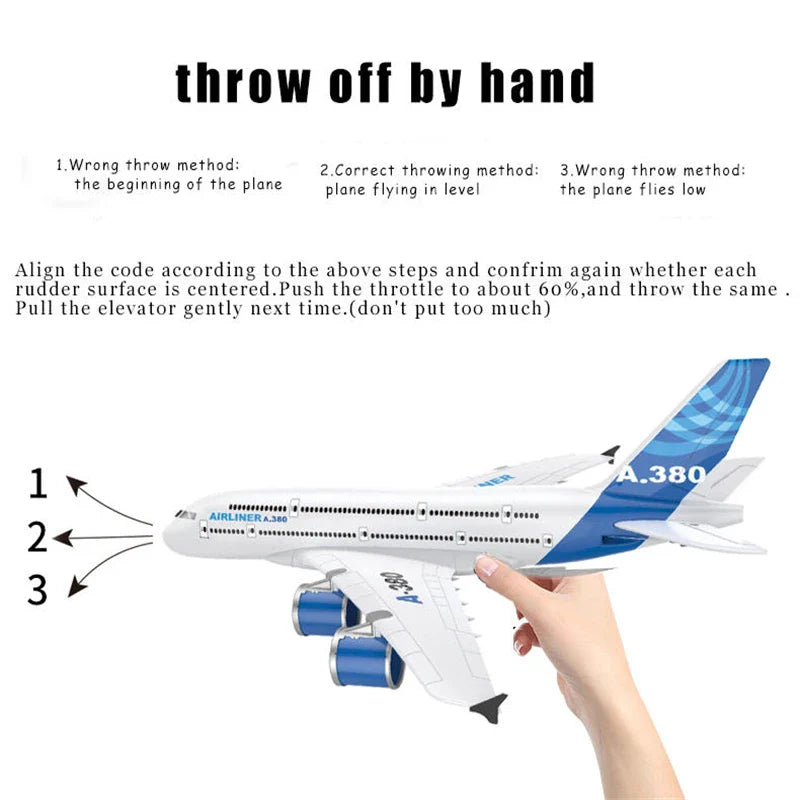HKM-837523 Remote Control Glider Airplane for Kids - 2CH 2.4G Outdoor Flying Toy