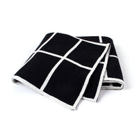 HKM-837587 Knitted Plaid Baby Blanket - Soft Cotton Yarn in Multiple Colors for All Seasons