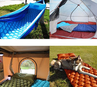 HKM-838035 Inflatable Honeycomb Camping Mattress with Pillow - Lightweight, Portable Sleeping Pad for Outdoor Adventures