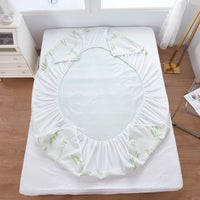 HKM-838099 Bamboo Fiber Jacquard Waterproof Mattress Protector with Floral Design
