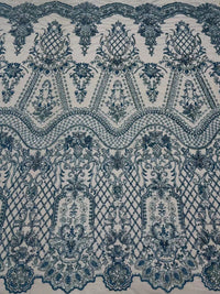 HKM-838099 Beaded Tulle Lace Fabric - 5 Yards in Blue, Sky Blue, Purple, White, Orange Pink, Gold for Spring and Summer