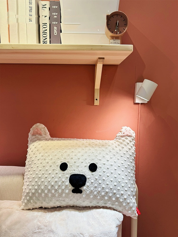 HKM-838227 West Highland Puppy Sofa Cushion - Soft Blended Material, Gray Schnauzer & White Design, 50x35x18cm