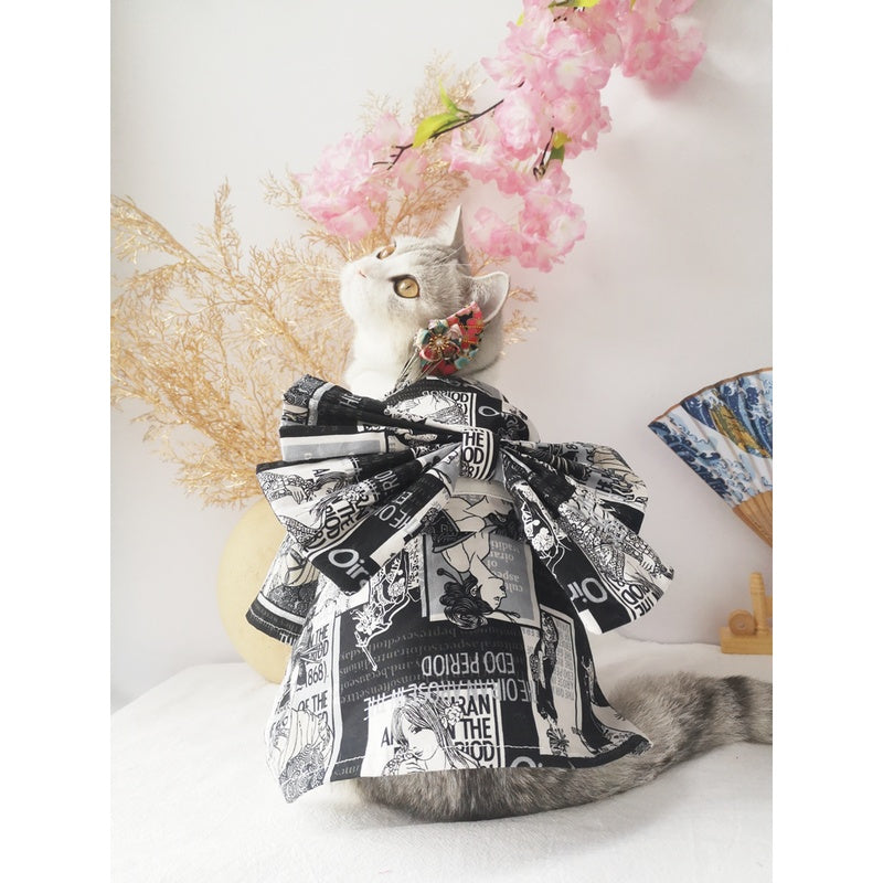 HKM-838291 Cotton Newspaper Print Pet Clothes for Dogs and Cats