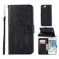 HKM-838355 Owl Embossed Clamshell PU and TPU Mobile Phone Case for iPhone Models