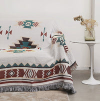 HKM-838483 Ethnic Style Sofa Towel and Carpet - Multi-Functional Cloth for Home Décor