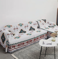 HKM-838483 Ethnic Style Sofa Towel and Carpet - Multi-Functional Cloth for Home Décor