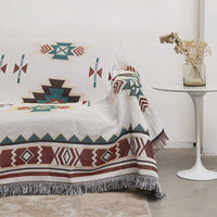 HKM-838483 Ethnic Style Sofa Towel and Carpet - Multi-Functional Cloth for Home Décor